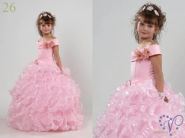 Flower Girl Dress Ivory Vintage Birthday Party Prom Ball Gown For Kid ytz343 (1)