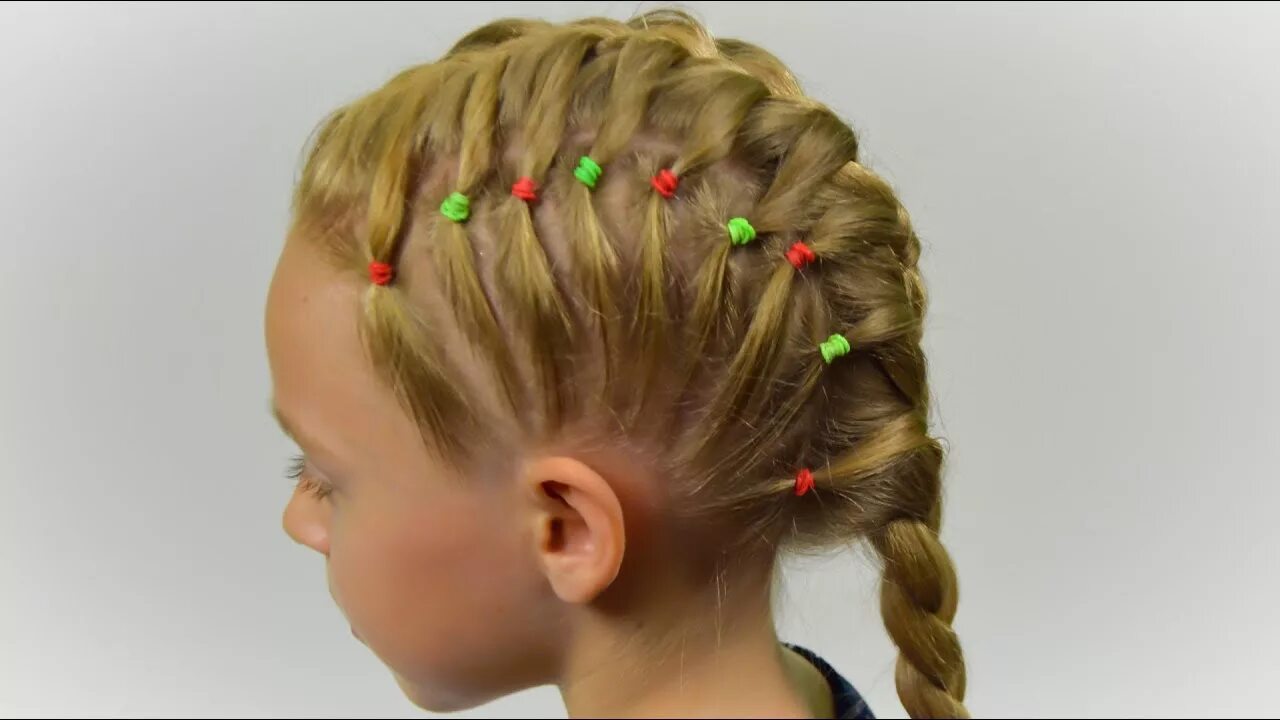 Прическа дракон для девочки FRENCH "DRAGON" braid with elastics. Quick and Easy hairstyle for little princes