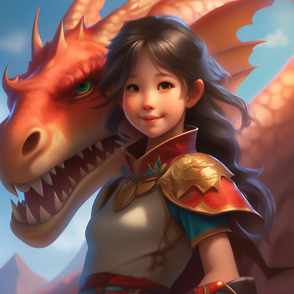 Прическа дракон для девочки "Dragon girl" - image created in Shedevrum