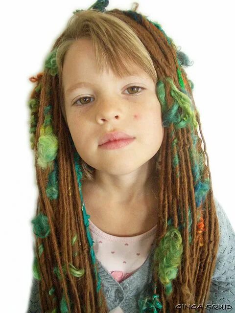 Прическа дреды для девочек фото Ginga Alpaca Handspun Yarn Ginga Squid Yarn dreads, Dreads, Hair designs