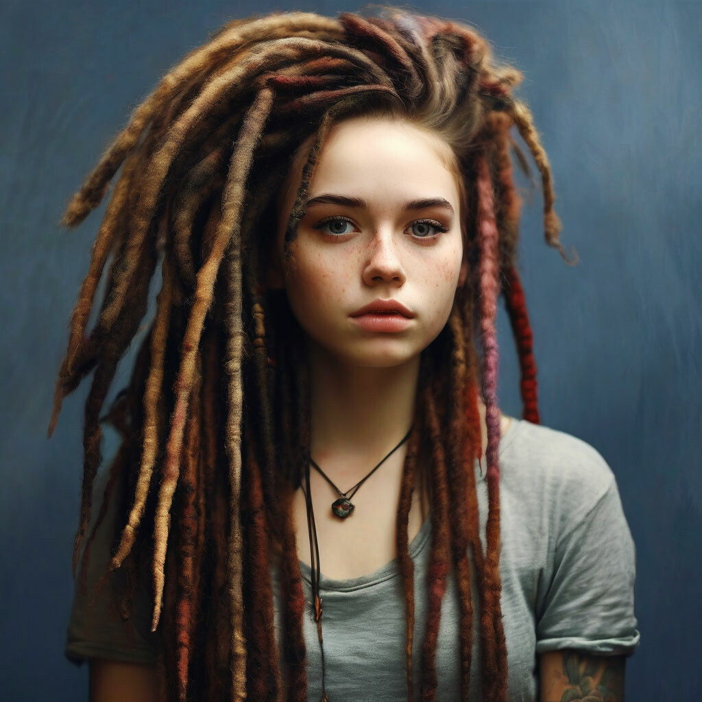 Прическа дреды для девочек фото "Dreadlocks girl" - image created in Shedevrum