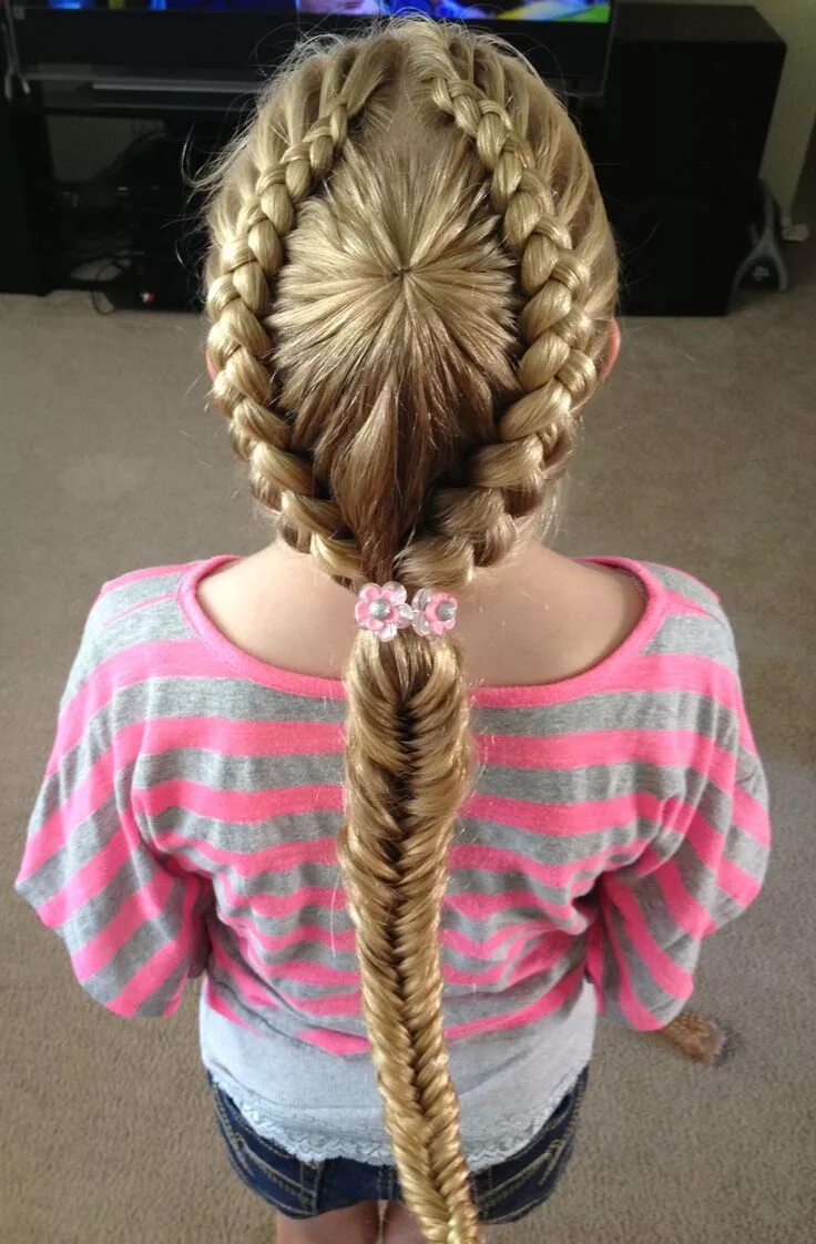 Прическа два дракончика для девочки Pin by Maria Rosenbauer Leiss on My Hairstyles Hair styles, Kids braided hairsty