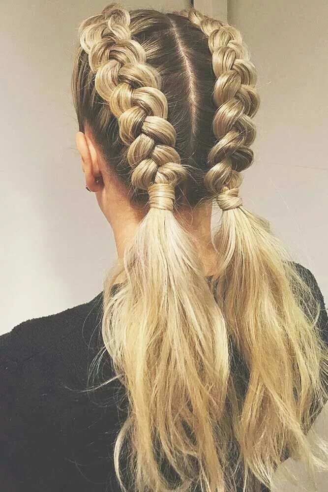 Прическа две косички Pin on Hair Hair styles, Braided ponytail hairstyles, Long hair styles