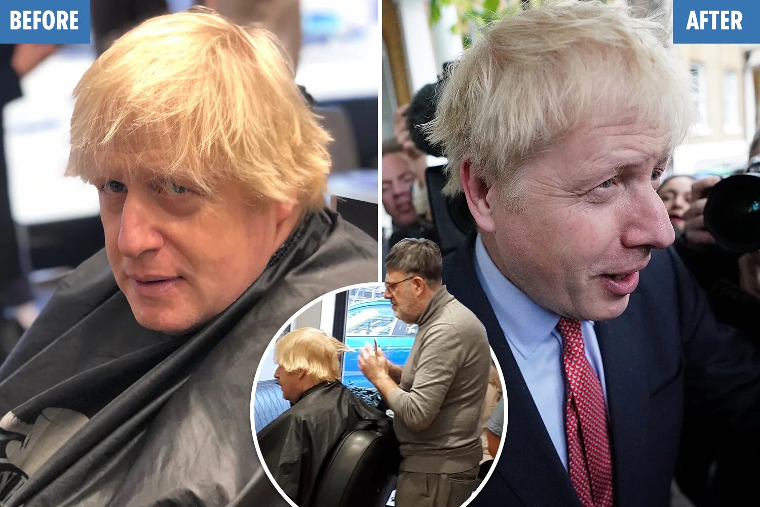 Прическа джонсона фото Boris Johnson’s trendy new hairstyle cut by nervous barber who took off more tha