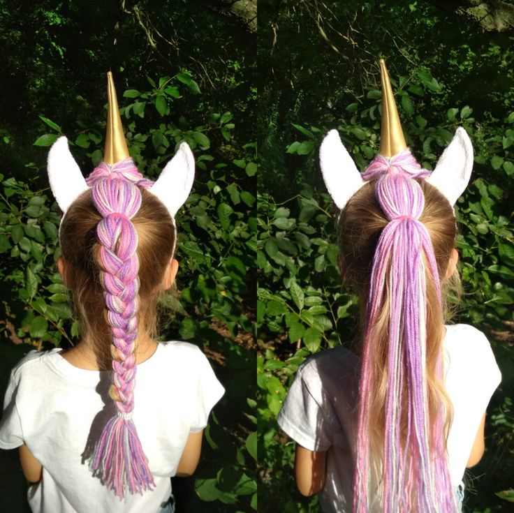 Прическа единорожка для девочки Rainbow Unicorn Headband With White Ears Golden Horn Colorful Hair - Etsy Unicor