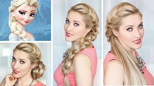 Прическа эльзы для девочки Coiffures Elsa braid hairstyle, African braids hairstyles, Half updo hairstyles