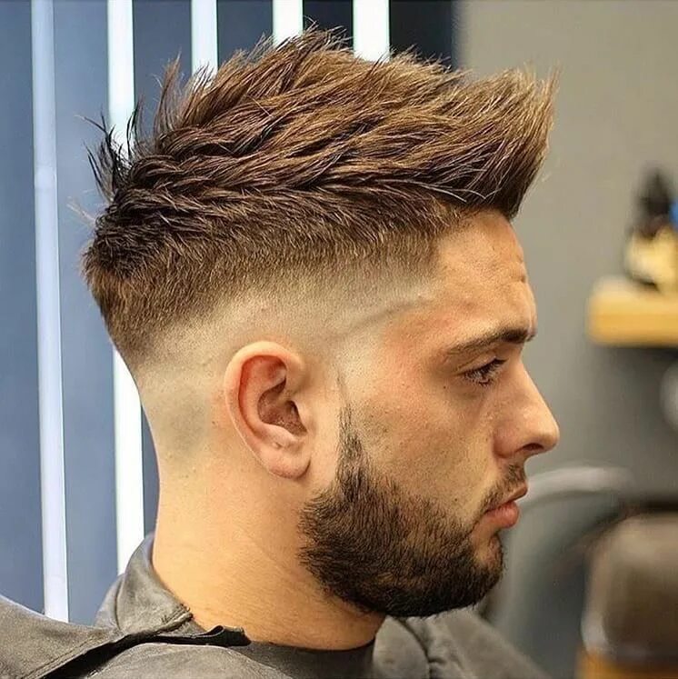 Прическа fade Spiky Textured Undercut with Faded Sides on Brown Hair - The Latest Hairstyles f