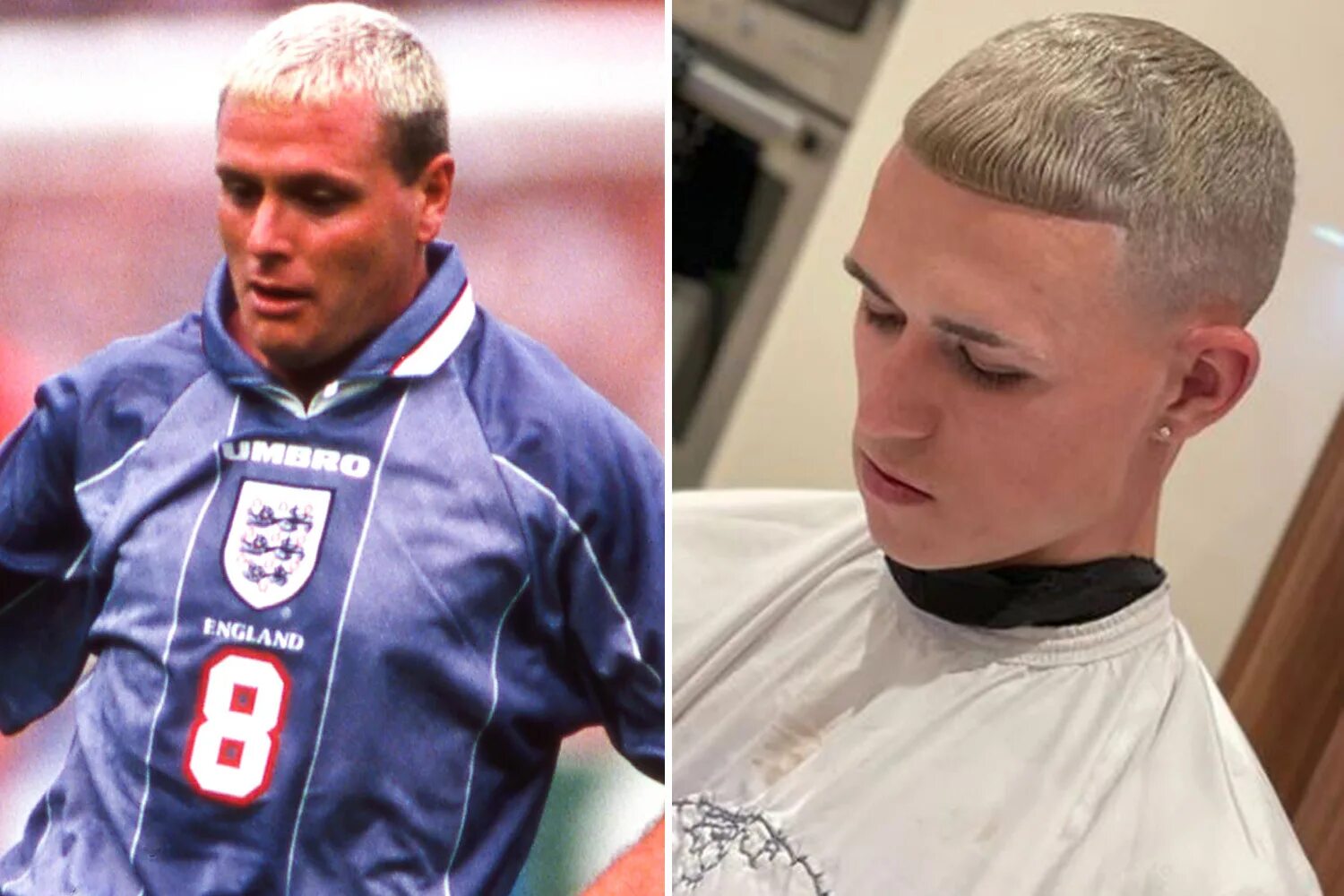 Прическа фила фодена 2024 Phil Foden pays tribute to England icon Paul Gascoigne with striking new haircut