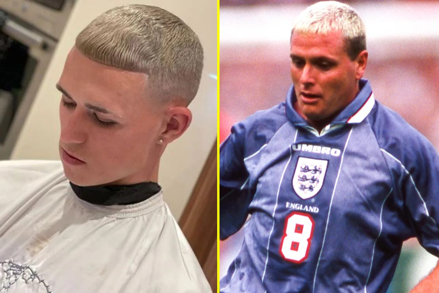 Прическа фила фодена 2024 Phil Foden has got the Gazza look as Man City star has hair dyed blonde and targ