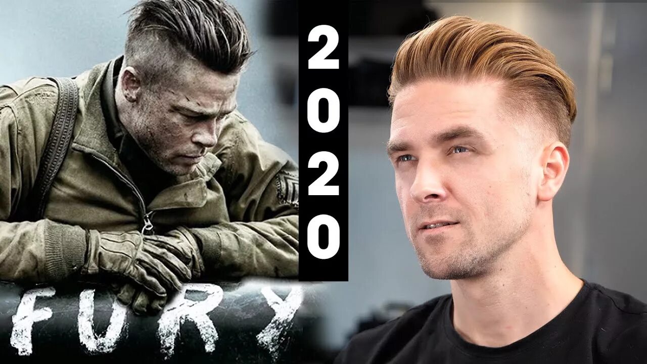 Прическа фильм Brad Pitt Fury Undercut - Men's Hair - Slikhaar TV - YouTube