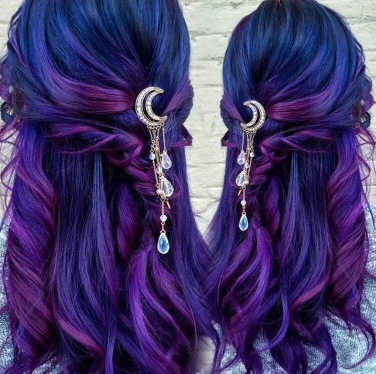 Прическа фиолетовые волосы Pin on Hair Pretty hair color, Galaxy hair, Cool hair color