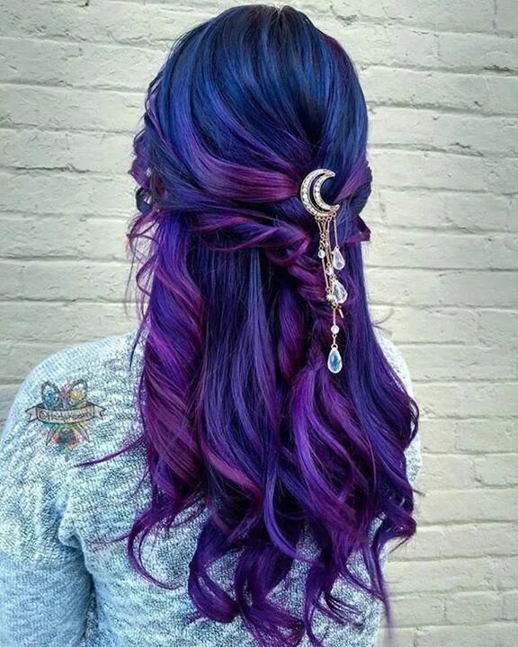 Прическа фиолетовые волосы Beauty: Fantasy Unicorn Purple Violet Red Cherry Pink yellow Bright Hair Colour 