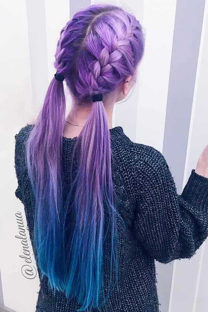 Прическа фиолетовые волосы 25 Braided Hairstyles For Your Purple Hair Hair styles, Dyed hair, Purple hair