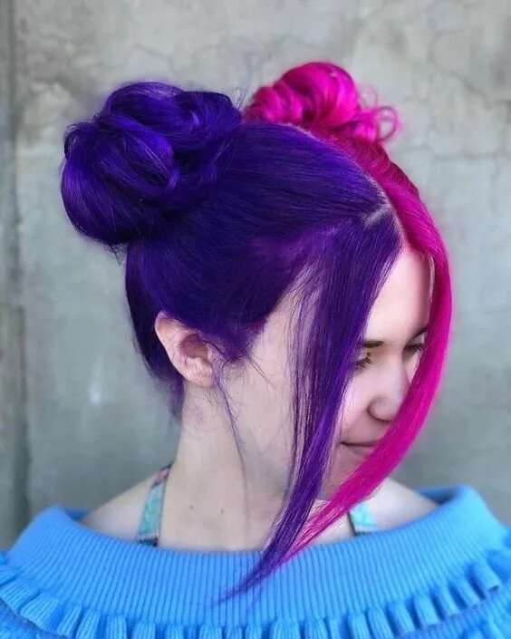 Прическа фиолетовые волосы hair dye cool hair dye ideas tie dye pattern splite hair dye pattren Ideas de ca