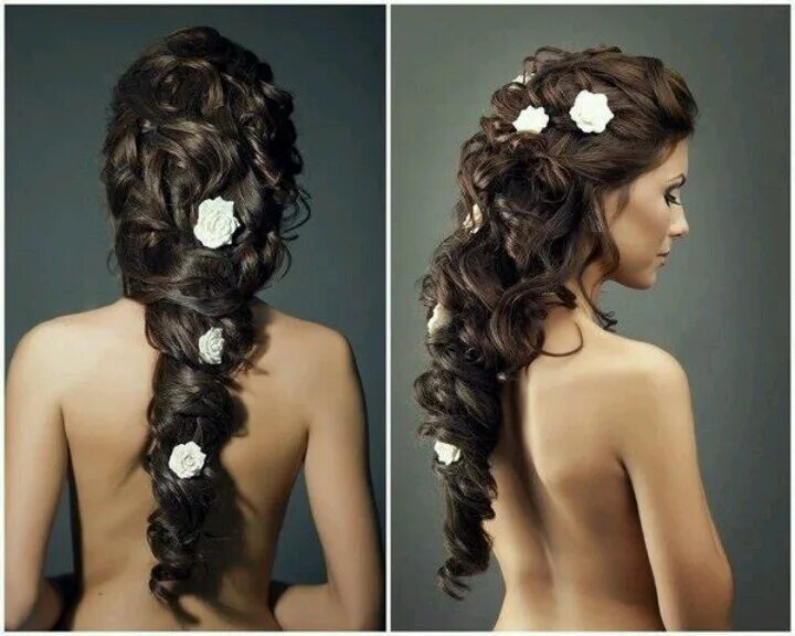 Прическа фото на средние длинны Live this! Beautiful! Wedding hairstyles, Bridal hairstyles with braids, Curly h