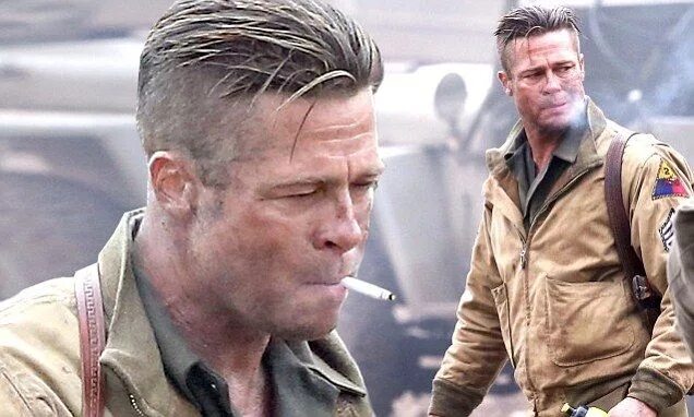 Прическа фото ярость Pin on Brad pitt fury haircut