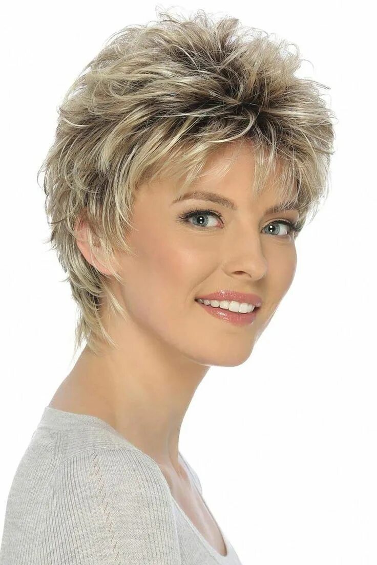 Прическа гаврош фото для женщин 50 Christa Wig by Estetica Short hair styles, Short shag hairstyles, Shaggy short h