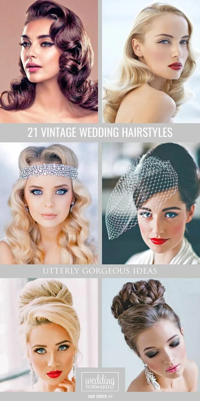 Прическа гэтсби Vintage Wedding Hairstyles: 30+ Best Looks & Expert Tips Retro wedding hair, Vin