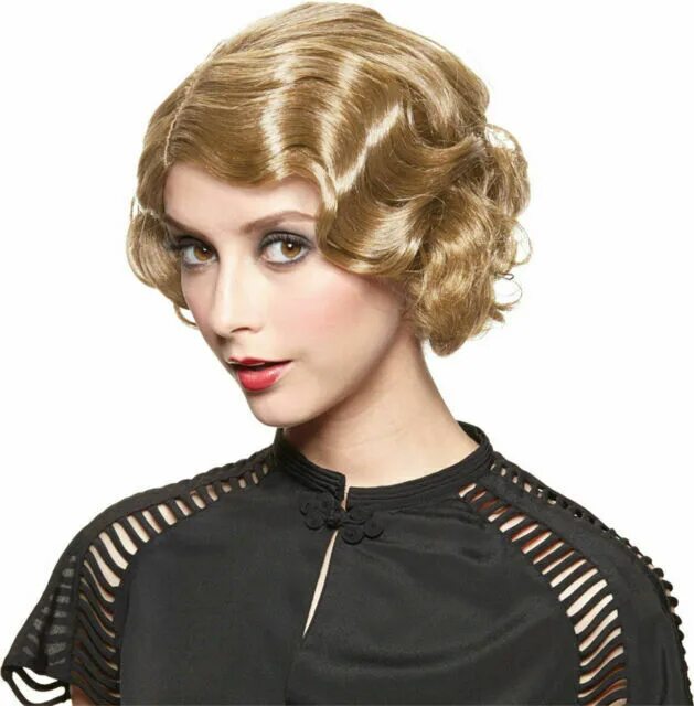 Прическа гэтсби на каре 20's Golden Blonde Finger Wave Wig Gatsby Flapper Costume Accessory MR177683 for