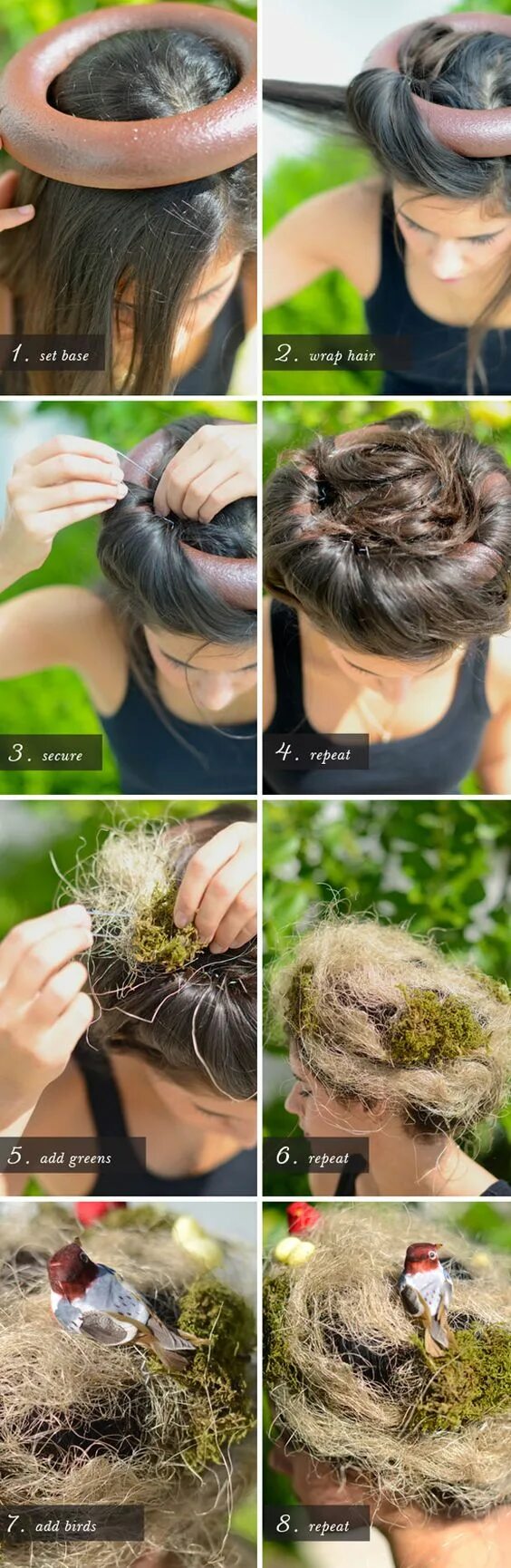 Прическа гнездо женская Halloween - Bird nest (possibly as Mother Nature) Halloween beauty, Crazy hair d