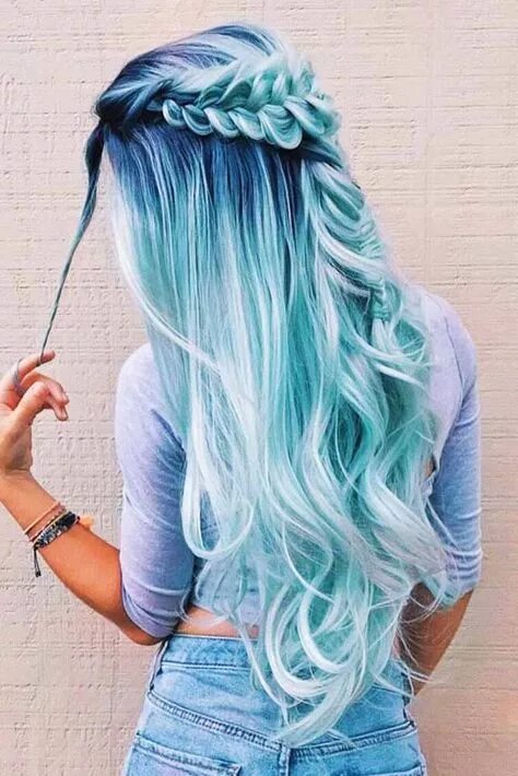 Прическа голубые волосы 10 ide dan inspirasi cute dyed hair terbaik