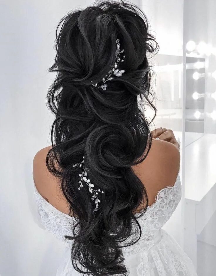 Прическа гостя на свадьбу длинные волосы Идеи причёсок Hairstyles ideas Bridal hairdo, Hairdo wedding, Long hair styles