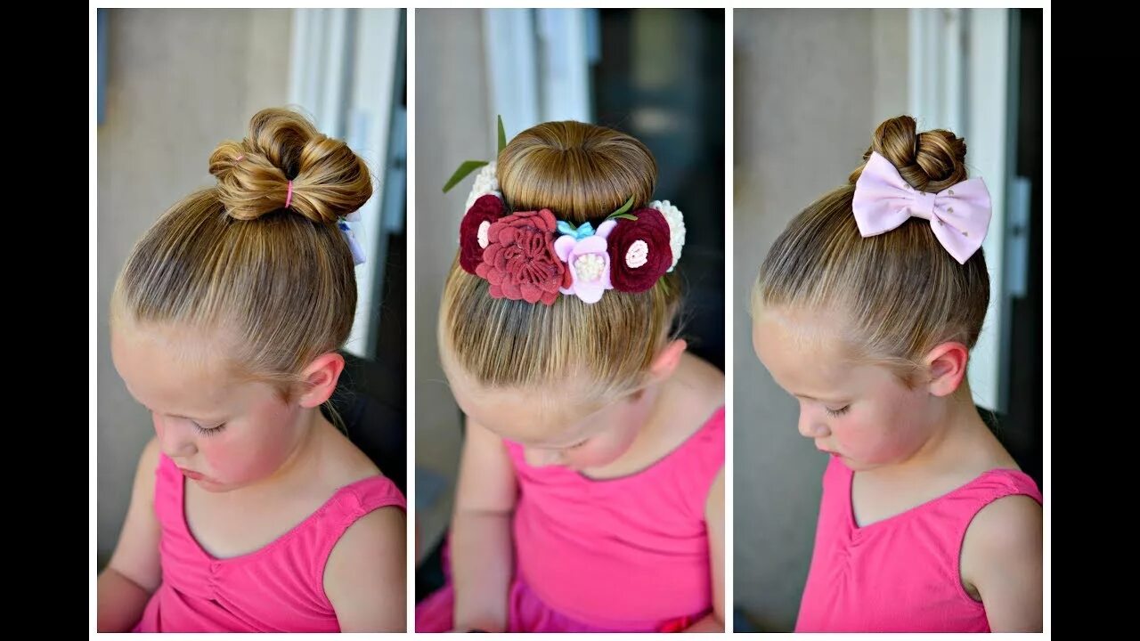 Прическа гулька для девочки Ballet Bun Hairstyles for Little Girls - YouTube