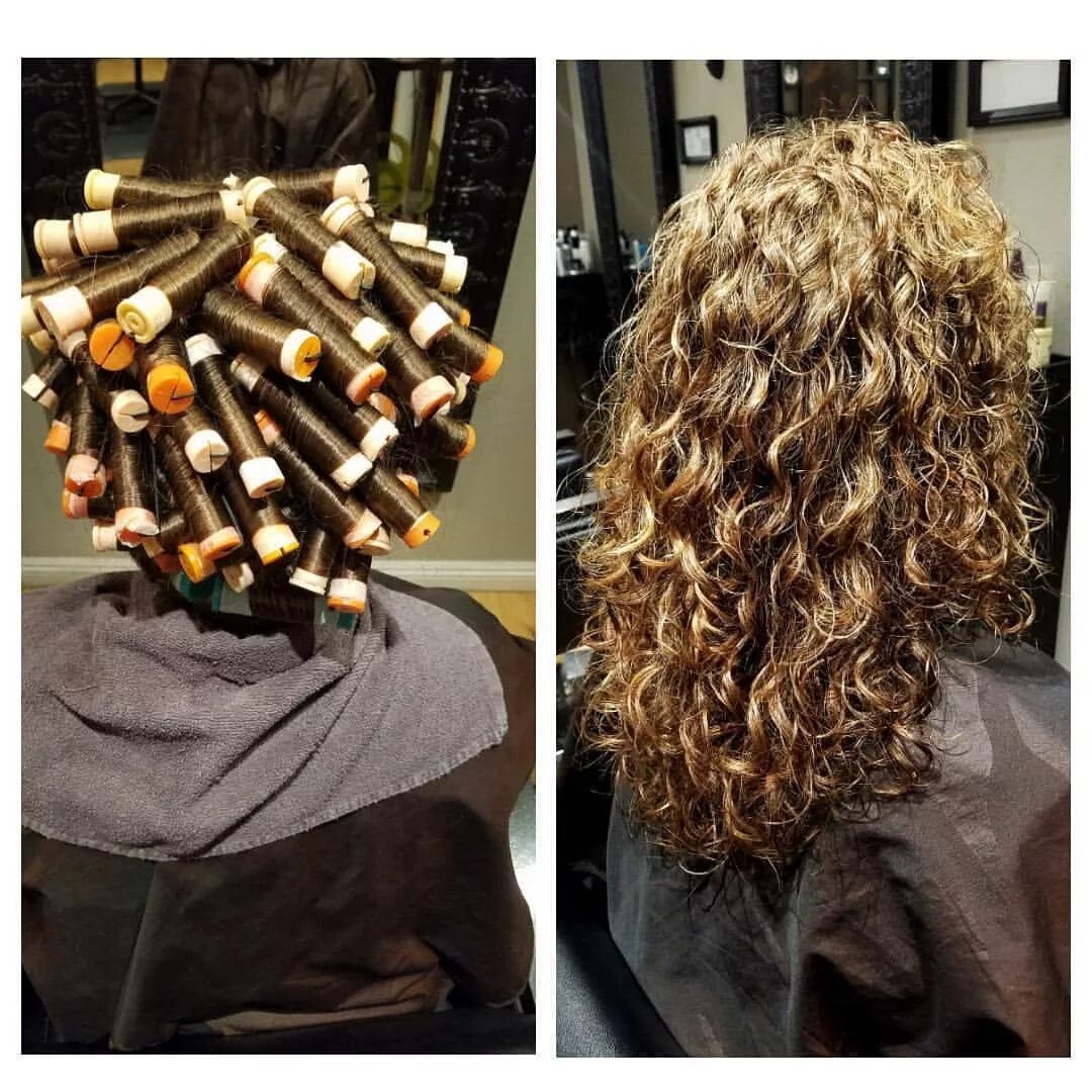 Прическа химическая завивка фото Perms are back!!! Spiral wrap on long hair. #curlyhair #perm #texturedhair #joic