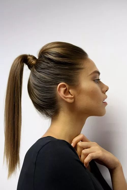 Прическа хвост 2024 THE PONYTAIL: THREE WAYS High ponytail hairstyles, Sleek ponytail, Ponytail hair