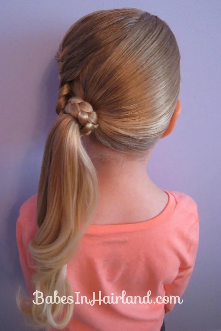 Прическа хвост на средние волосы девочке Lauren Conrad Inspired - Half French Braid Wrapped Ponytail Half french braids, 