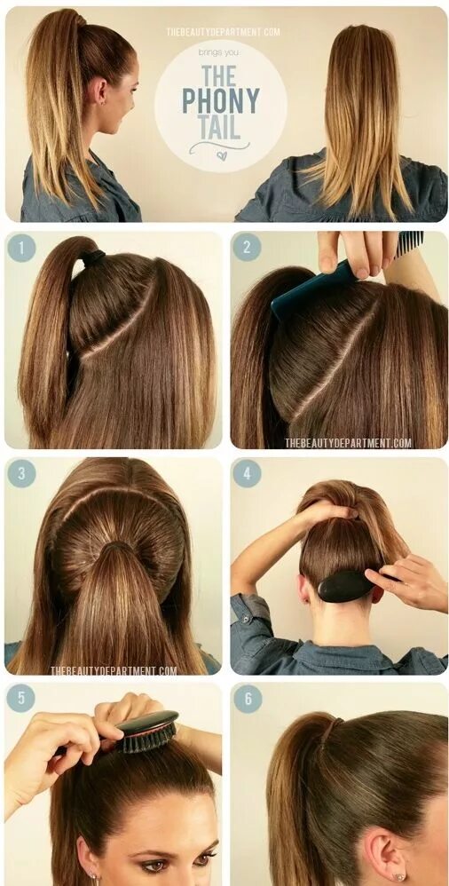 Прическа хвост на средние волосы пошагово Pin by Glammacate on New Do Updo Perfect ponytail, Ponytail hairstyles easy, Hig