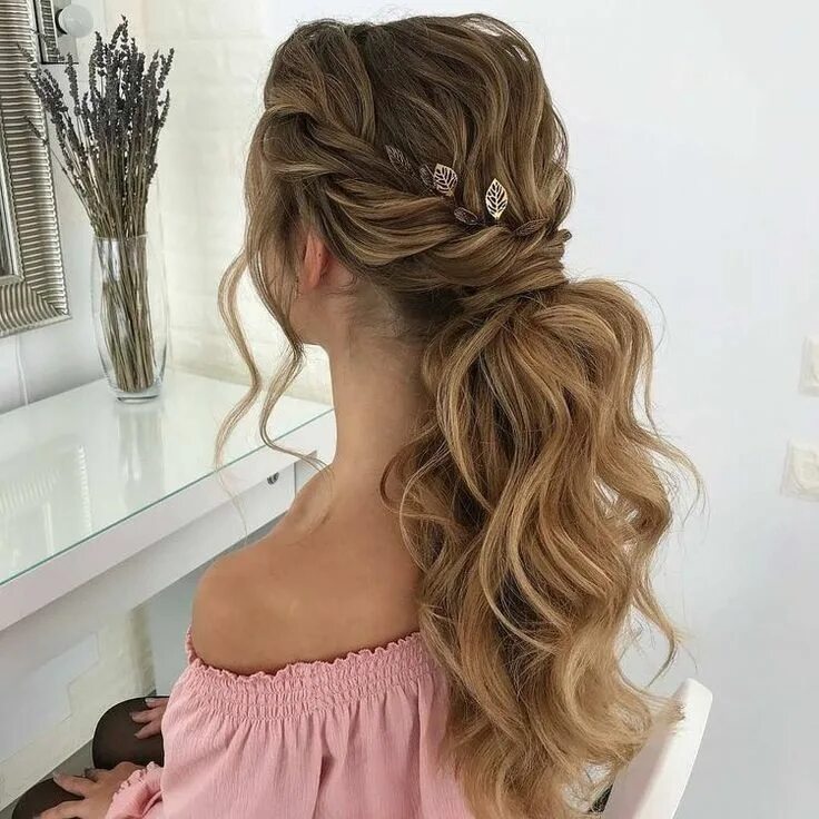 Прическа хвост с локонами на длинные 72 Romantic Wedding Hairstyle Trends in 2019 Ecemella Penteados com trança, Cabe