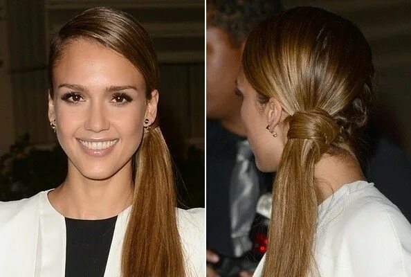 Прическа хвост сбоку для женщин Jessica Alba's Braided Ponytail Braided ponytail, Hair styles, Hairstyle