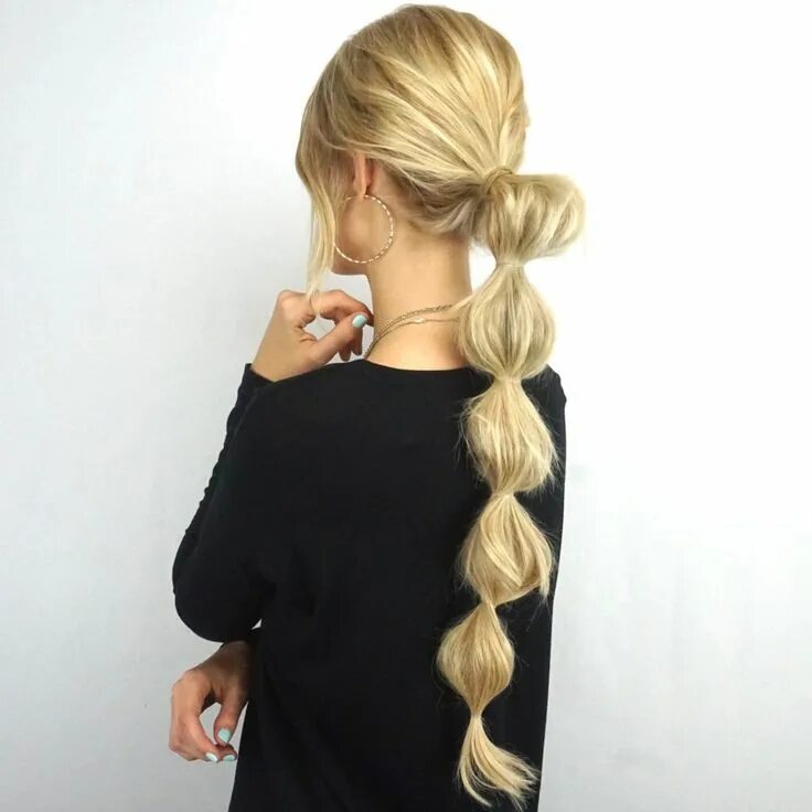 Прическа хвостики с резинками на длинные ☪ Pinterest → FrenchFanGirl ☼ Bubble ponytail, Hair styles, Ponytail hairstyles