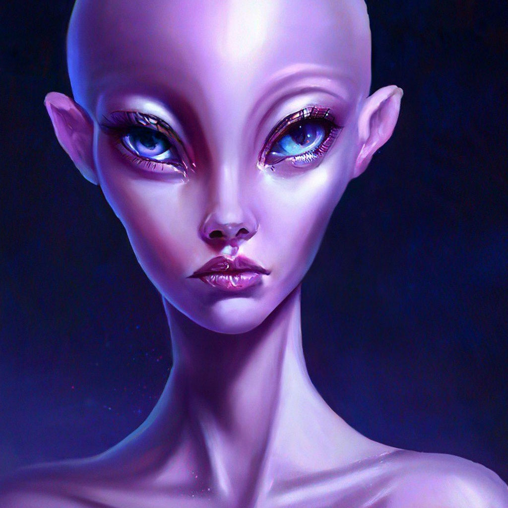 Прическа инопланетянки для девочки "Transparent alien girl" - image created in Shedevrum