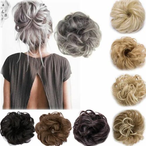 Прическа искусственный Curly Messy Bun Hair Piece Scrunchie Cover Hair Extensions Real Human Wig Hair e