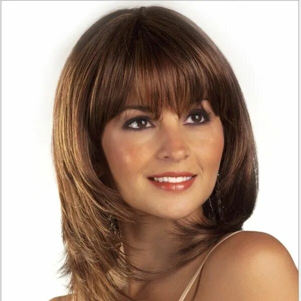 Прическа итальянка на средние волосы Women's Fashion Wig Human Hair Glueless Wigs Wish Wig styles, Human hair, Wigs