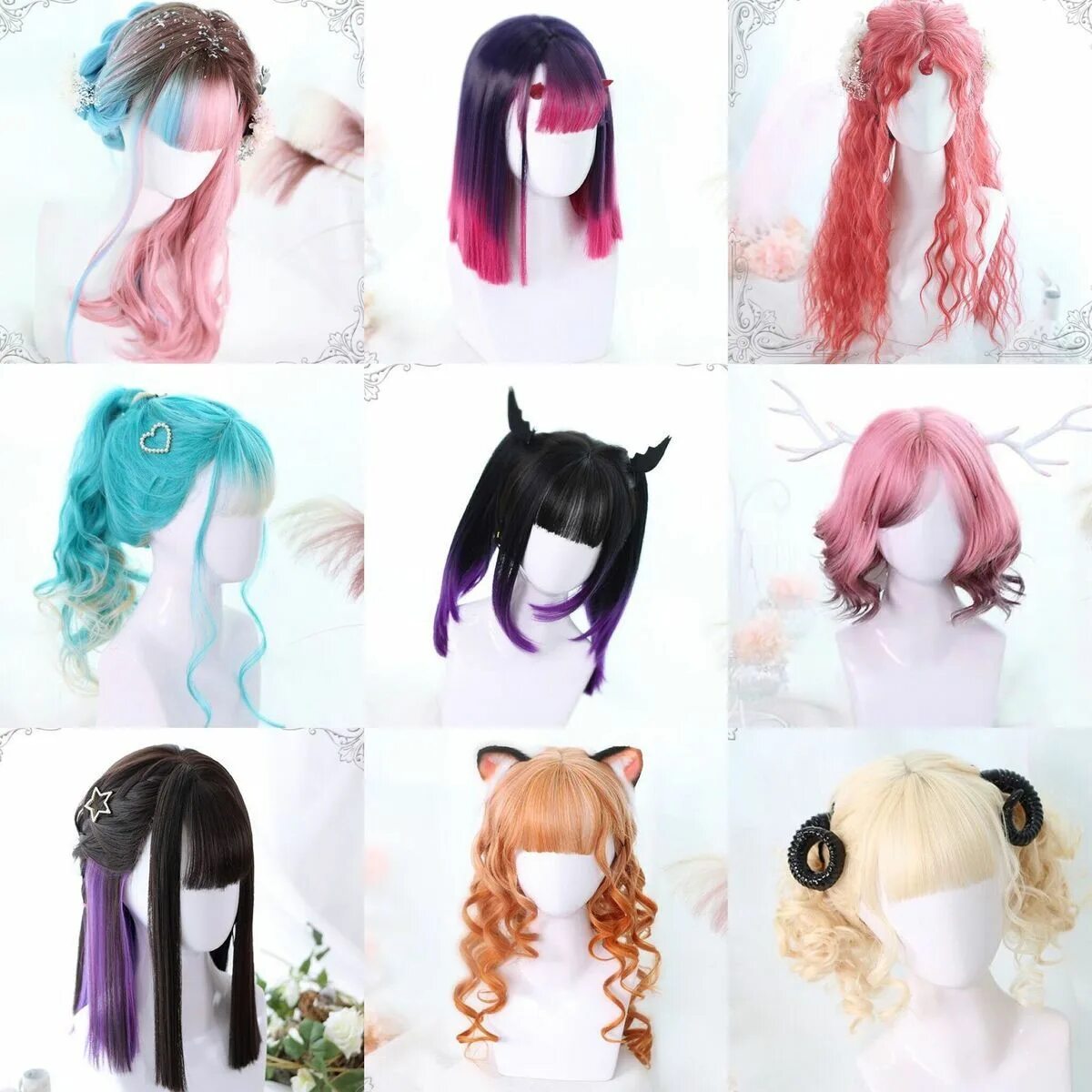 Hairstyle) Magical Twin Horn Buns Hair ver.A pink Chibi hair, Manga hair, How to