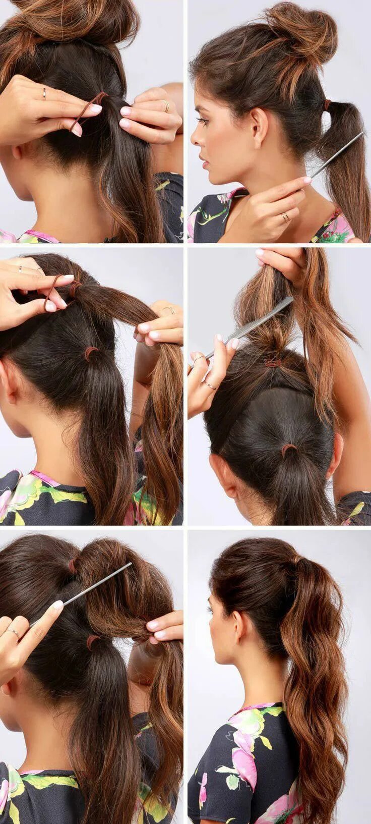 Прическа из двух хвостов на средние волосы Simple hairstyles with their hands for medium hair Medium hair styles, Pageant h