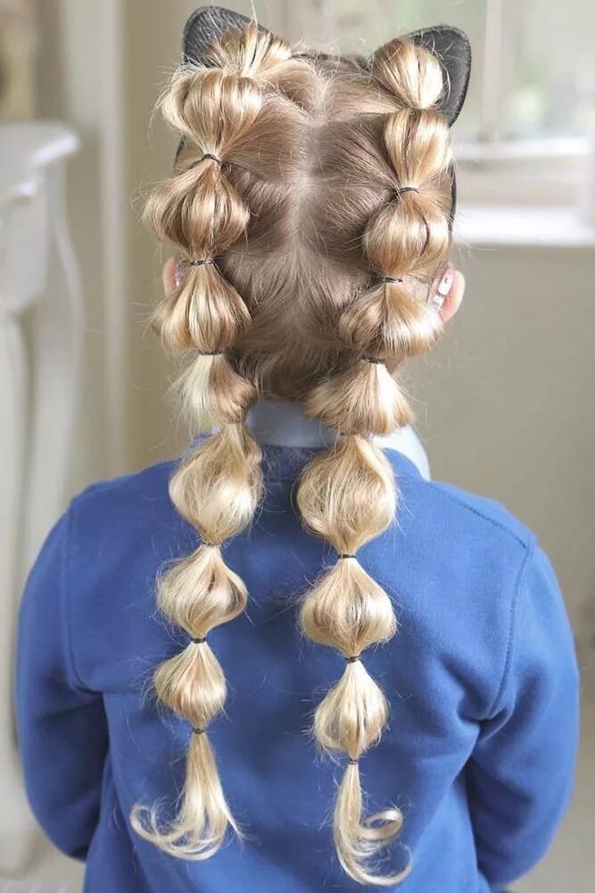 Прическа из хвостиков с резинками для девочек 40 Cute Girls Hairstyles For Your Little Princess Cute girls hairstyles, Baby ha