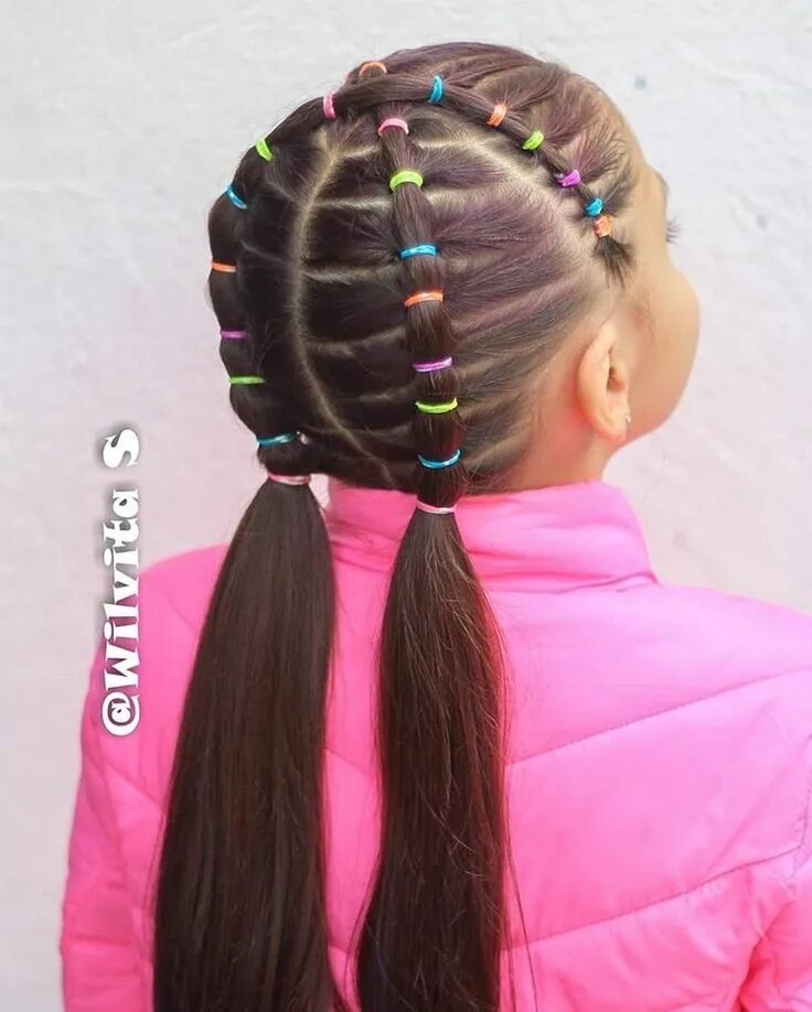 Прическа из маленьких резинок для девочки Pin on Girl hairstyles