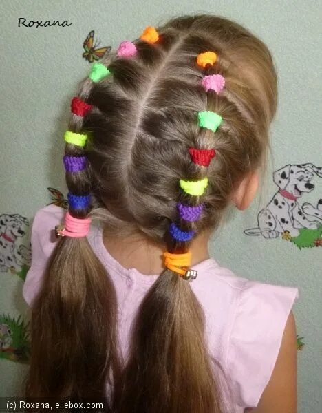 Прическа из резиночек для девочек Kids hairstyles, Hair styles, Girl hairstyles