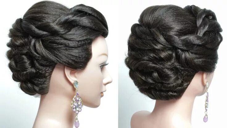 Прическа из жгутов на средние волосы Twisted Updo. Bridal hairstyle for long hair. Tutorial Hair tutorials for medium