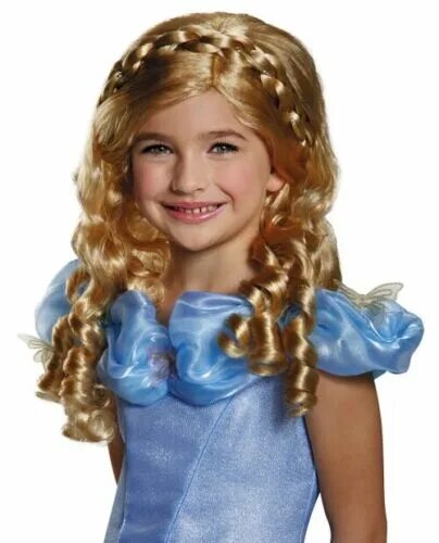 Прическа как у принцессы для девочки Shimmer Blonde Child Size Disney Cinderella Cosplay Costume Wig with Braid eBay