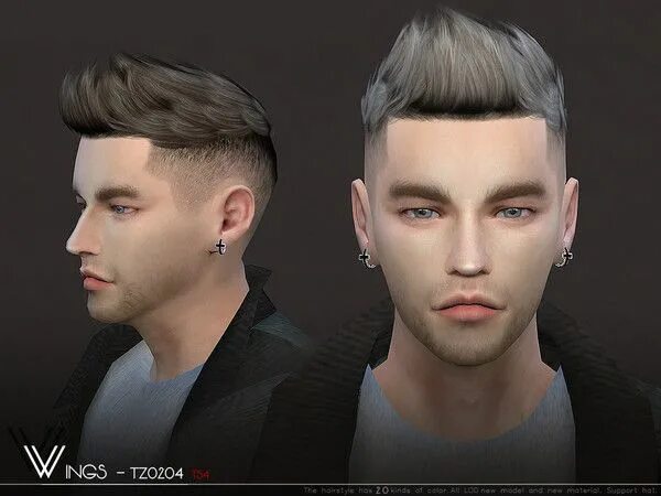 Прическа какое 4 wingssims' WINGS-TZ0204 in 2024 Sims hair, Sims 4 hair male, Mens hairstyles