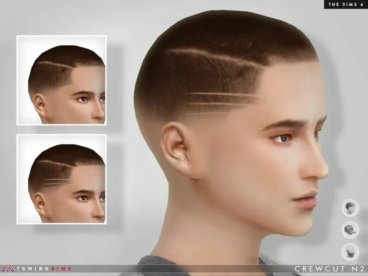 Прическа какое 4 Crewcut Sims, Hair cuts, Sims 4