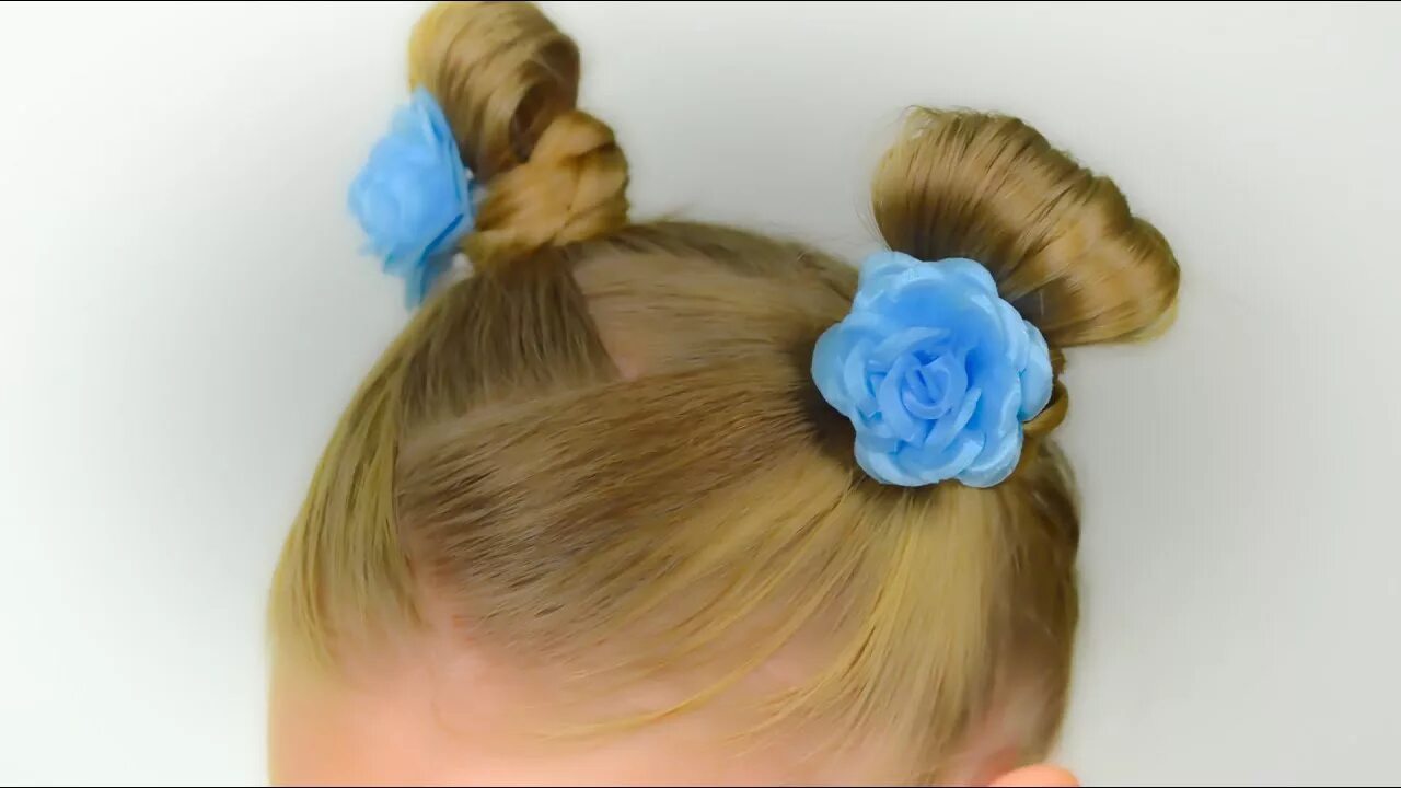 Прическа калачики для девочек Little horns for little girl. Quick and easy hairstyle for little girl #13 - You