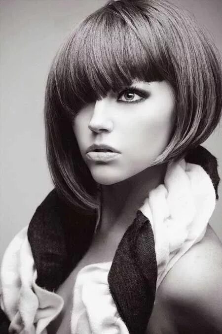 Прическа каре асимметрия с челкой фото Pin by Kazzie Nieves on BW Beauty II Medium hair styles, Hair styles 2014, Bob h