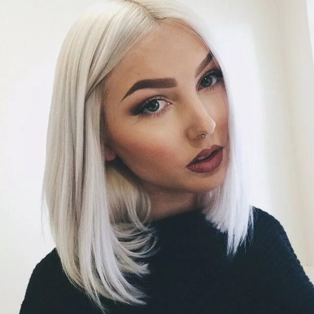 Прическа каре белые волосы pinterest: @ nandeezy * Hair styles, Short hair styles, Long hair styles