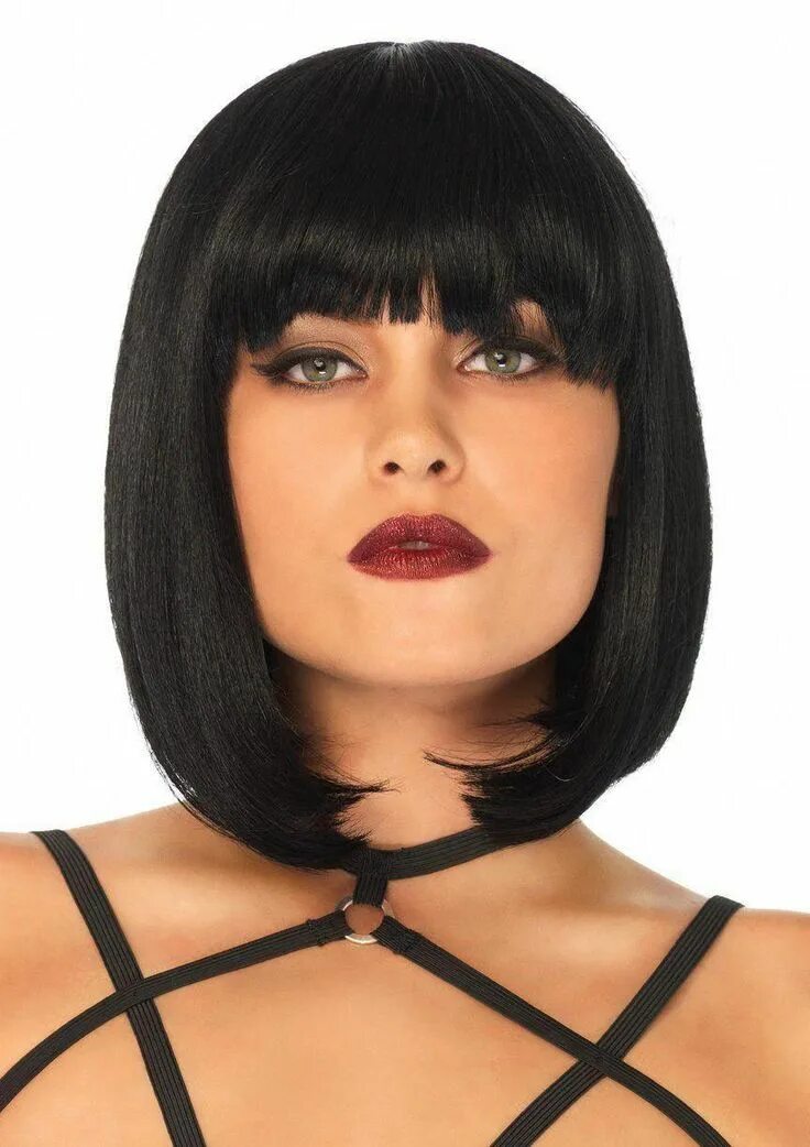 Прическа каре черного цвета Short Natural Bob Wig - legavenue.com #howtostylebobhair #Bobhaircut Choppy bob 